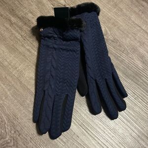 Lauren Ralph Lauren Polyester New Gloves with Touchscreen. Navy
